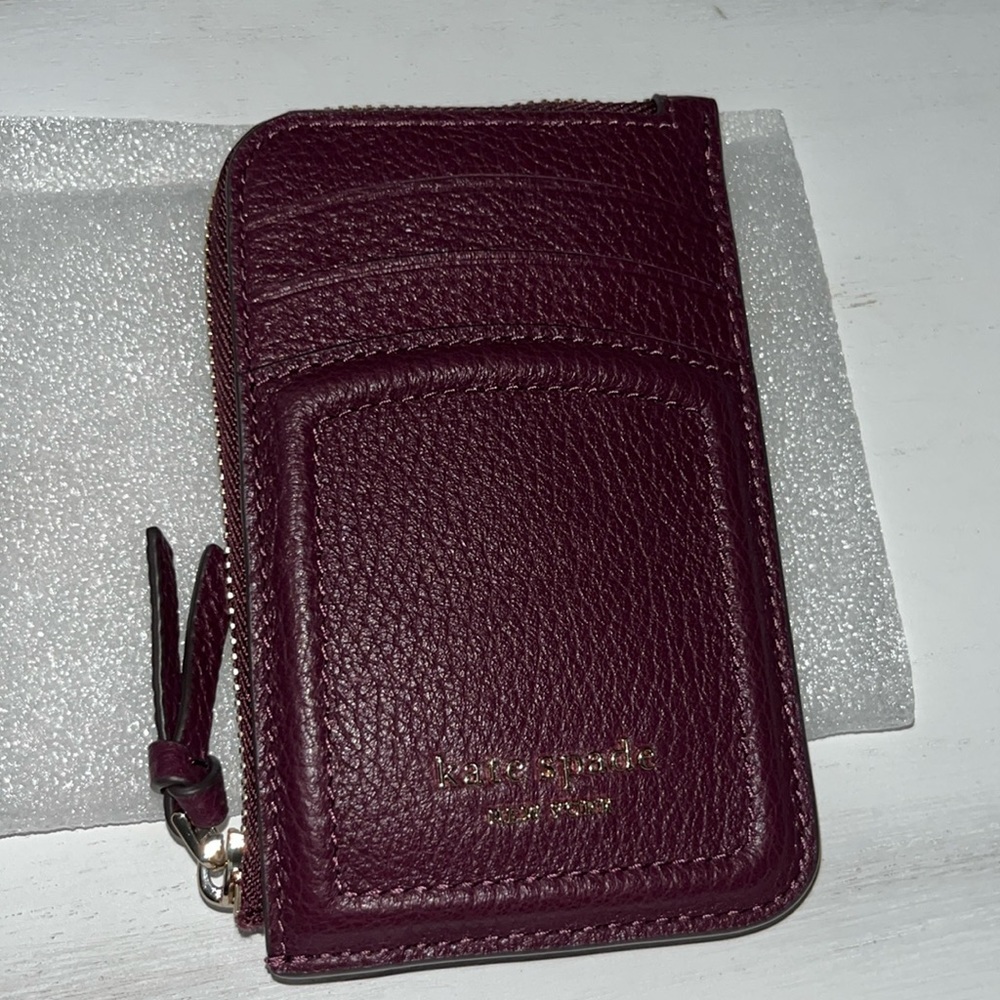 New Kate Spade Knott Card Holder Deep Cherry